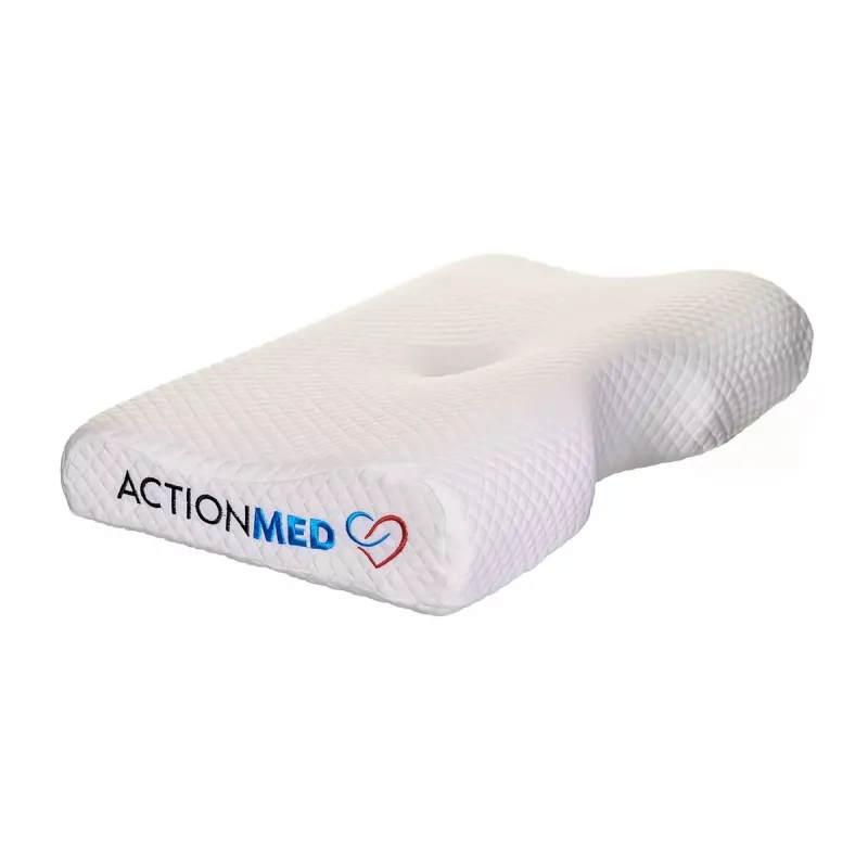 Poduszka ortopedyczna ActionMed PO200AM — anatomiczna poduszka piankowa na głowę i szyję, 590×350 mm, maksymalna wysokość 11 cm, pokrowiec nadający się do prania