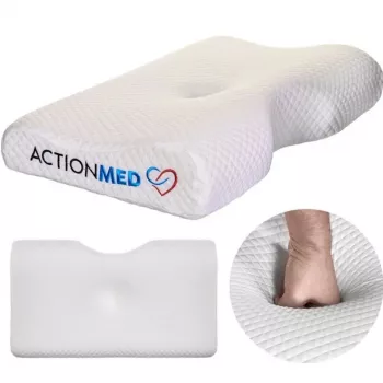 Poduszka ortopedyczna ActionMed PO200AM — anatomiczna poduszka piankowa na głowę i szyję, 590×350 mm, maksymalna wysokość 11 cm, pokrowiec nadający się do prania