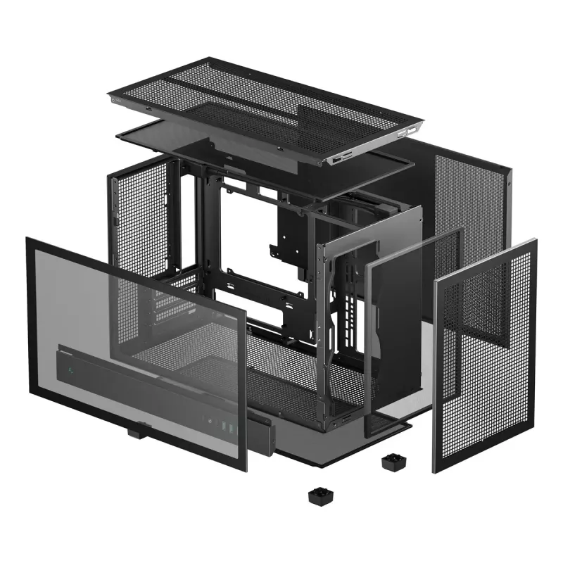 Obudowa PC DeepCool CH260 Micro Tower Czarna — Micro-ATX/Mini-ITX, szkło hartowane, USB-C, maks. GPU 413 mm
