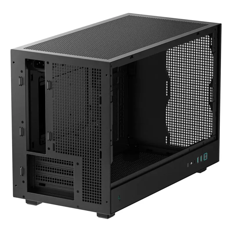 Obudowa PC DeepCool CH260 Micro Tower Czarna — Micro-ATX/Mini-ITX, szkło hartowane, USB-C, maks. GPU 413 mm