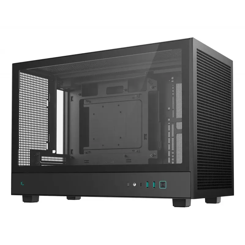 Obudowa PC DeepCool CH260 Micro Tower Czarna — Micro-ATX/Mini-ITX, szkło hartowane, USB-C, maks. GPU 413 mm