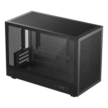Obudowa PC DeepCool CH260 Micro Tower Czarna — Micro-ATX/Mini-ITX, szkło hartowane, USB-C, maks. GPU 413 mm