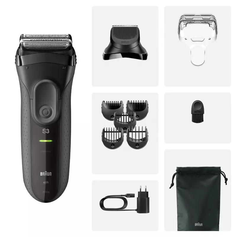 Trymer akumulatorowy Braun 3000BT 5 7 mm mokro i na sucho czarny szary