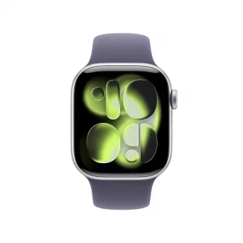 Smartwatch Apple Watch Series 11 GPS + Cellular 42 mm srebrna aluminiowa koperta z fioletowym paskiem sportowym M/L
