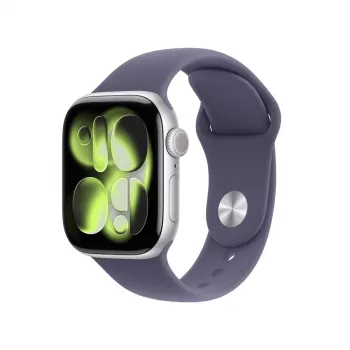Smartwatch Apple Watch Series 11 GPS + Cellular 42 mm srebrna aluminiowa koperta z fioletowym paskiem sportowym M/L