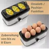 Elektryczny pojemnik do gotowania jajek ProfiCook 501275 — stal nierdzewna, pojemność 7 jaj, wkładka do omletów/gotowania w koszulkach