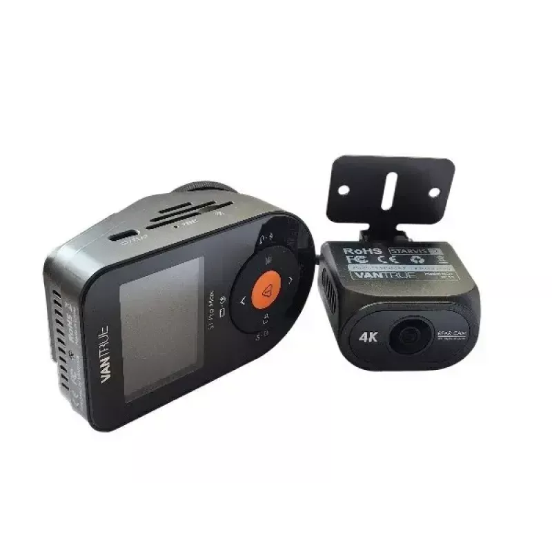 Kamera samochodowa VANTRUE S1PRO MAX — kompaktowy rejestrator 2-kanałowy, 3840×2160 F/1.8, 155° główny, Wi‑Fi, GPS, wyświetlacz 2 cale, tryb parkingowy, microSD do 1 TB
