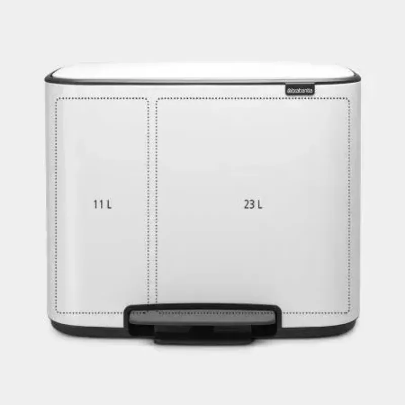 Pojemnik na odpady BRABANTIA 121142 prostokątny biały, 540×363×440 mm