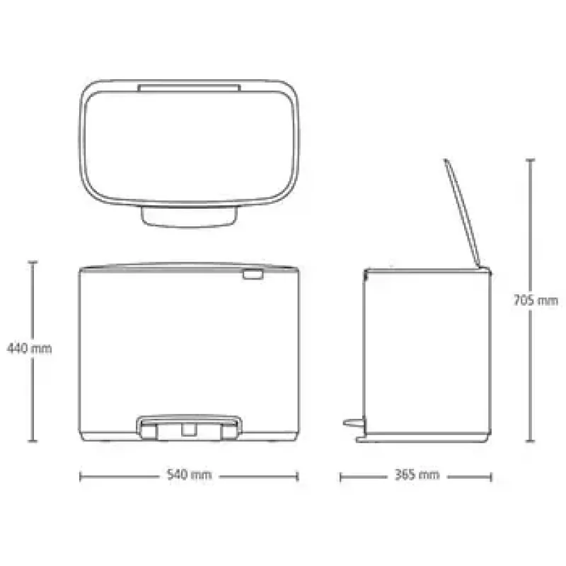 Waste Container Rectangular Brabantia 121227