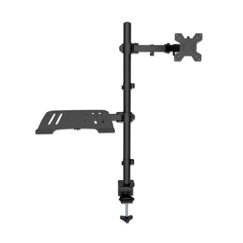 Manhattan Desk Mount for Monitors & Laptop Combo (Full Motion), ekrany: 10-27 cali, laptop do 17 cali, montaż zaciskowy, kompatybilność VESA: 75x75 i 100x100 mm, maks. 8 kg, uchwyt