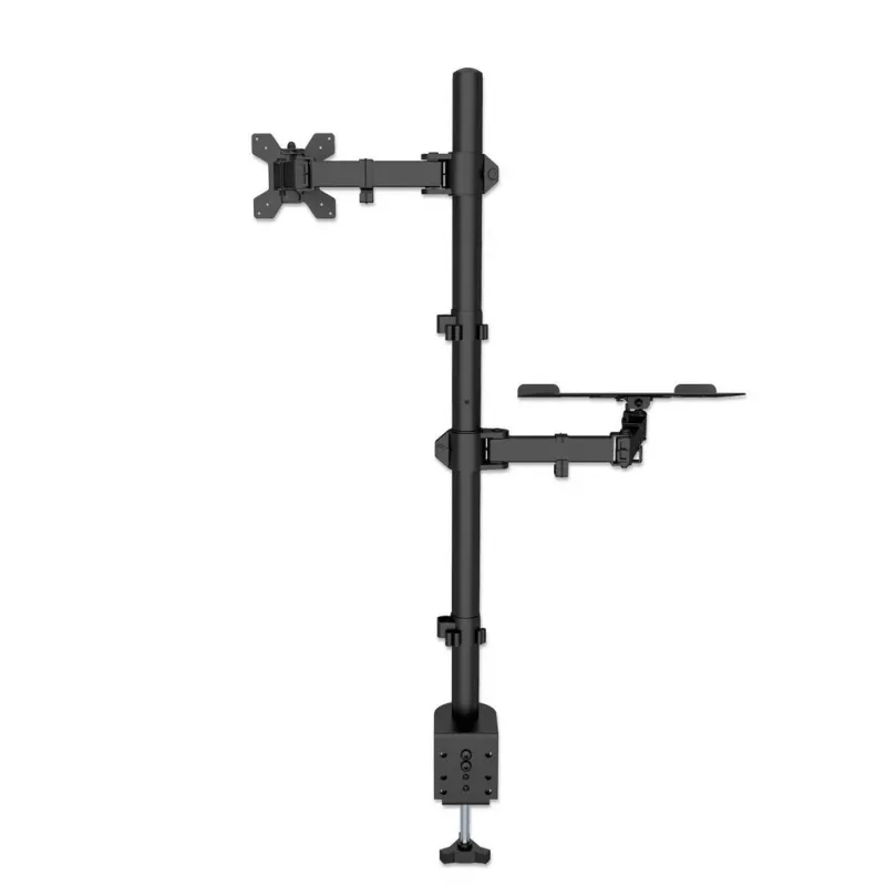 Manhattan Desk Mount for Monitors & Laptop Combo (Full Motion), ekrany: 10-27 cali, laptop do 17 cali, montaż zaciskowy, kompatybilność VESA: 75x75 i 100x100 mm, maks. 8 kg, uchwyt