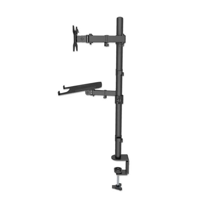 Manhattan Desk Mount for Monitors & Laptop Combo (Full Motion), ekrany: 10-27 cali, laptop do 17 cali, montaż zaciskowy, kompatybilność VESA: 75x75 i 100x100 mm, maks. 8 kg, uchwyt