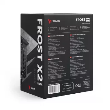 Radiator/chłodzenie SAVIO SAVGCOFROSTCzarnyX2 wentylator 120 mm, kompatybilny z LGA 1156/1155/1150/1151/1200/1366/1700, czarny