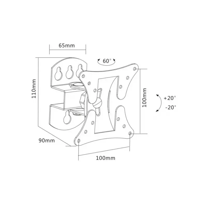 Uchwyt TV Sopar 23114 68,6 cm (27 cali) Srebrny