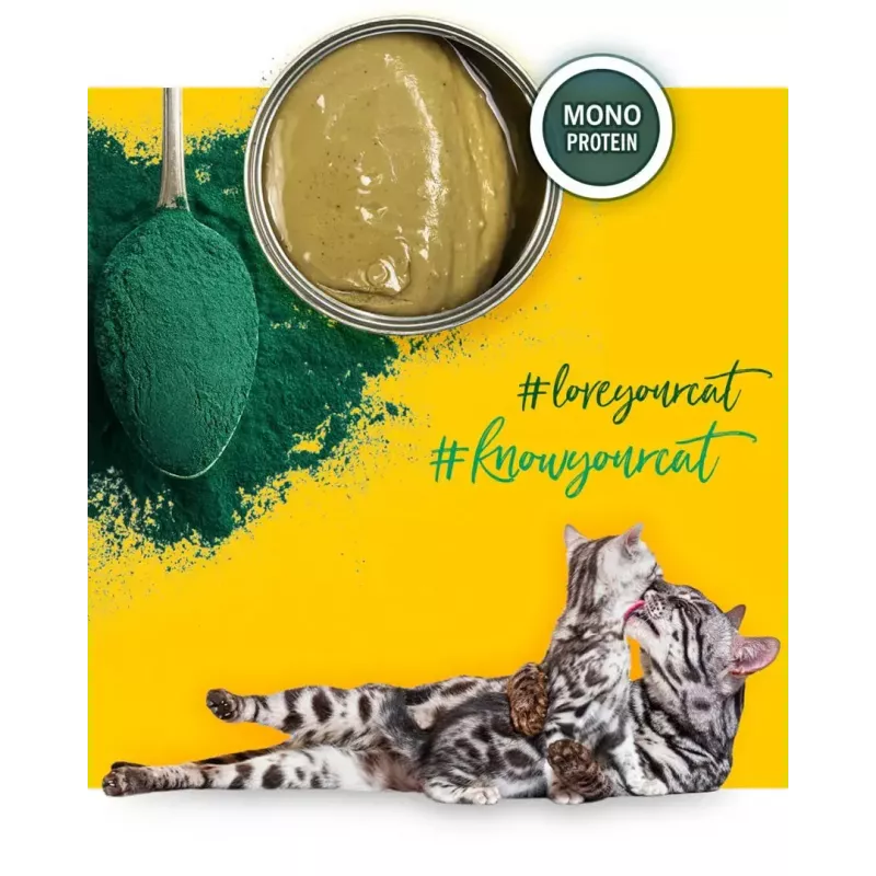 Mokra karma dla kota 3coty Kurczak ze spiruliną dla kociąt i kotek karmiących 80 g, karma pełnoporcjowa, 19% białka, 8% tłuszczu