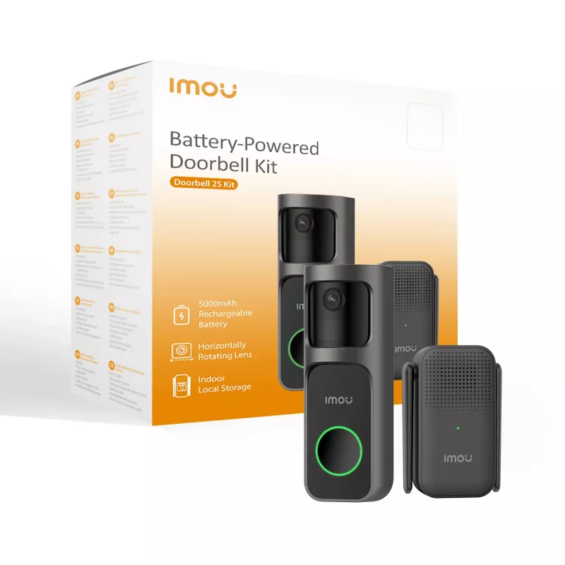 Imou Doorbell 2S Kit Czarny 3 MP Bezprzewodowy Montaż na ścianę