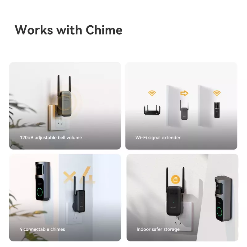 Imou Doorbell 2S Kit Czarny 3 MP Bezprzewodowy Montaż na ścianę