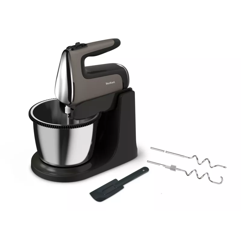 Tefal Powermix Silence HT654E38 ręczny mikser z misą stojącą 600 W szary/czarny