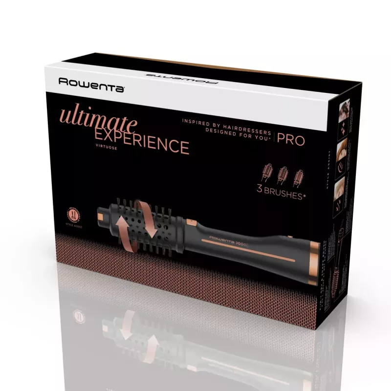 Rowenta Ultimate Experience CF9625 Szczotka termiczna Warm Czarny, Brąz 750 W