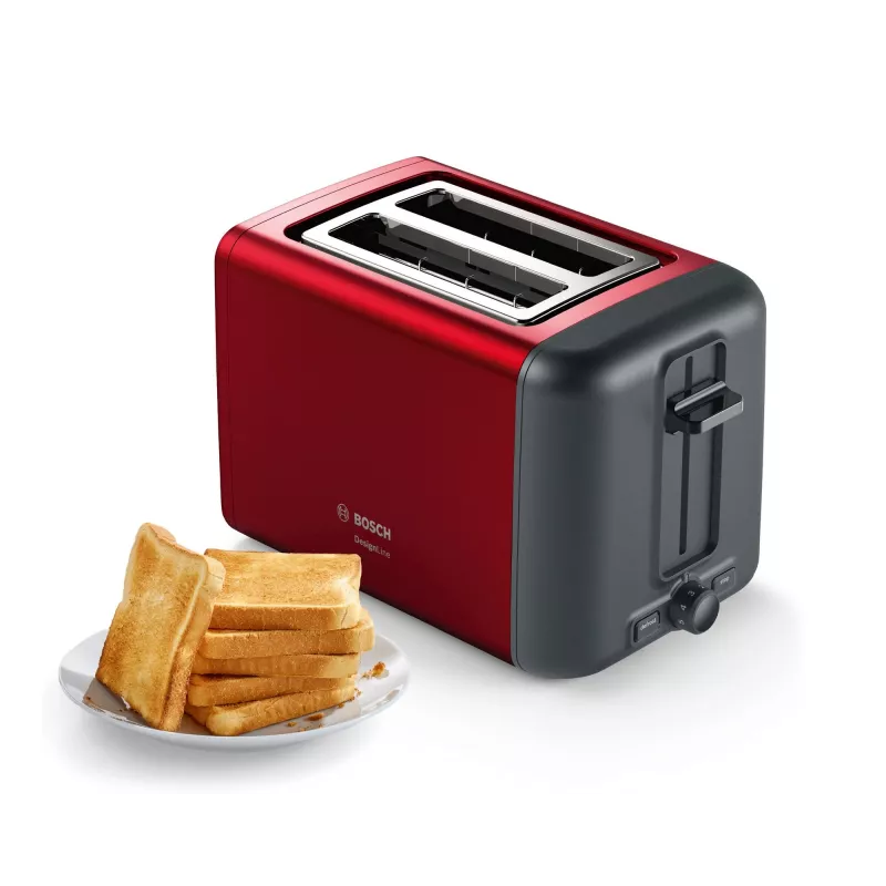 Toster Bosch TAT3P424 2 kromki 970 W Czarny, Czerwony