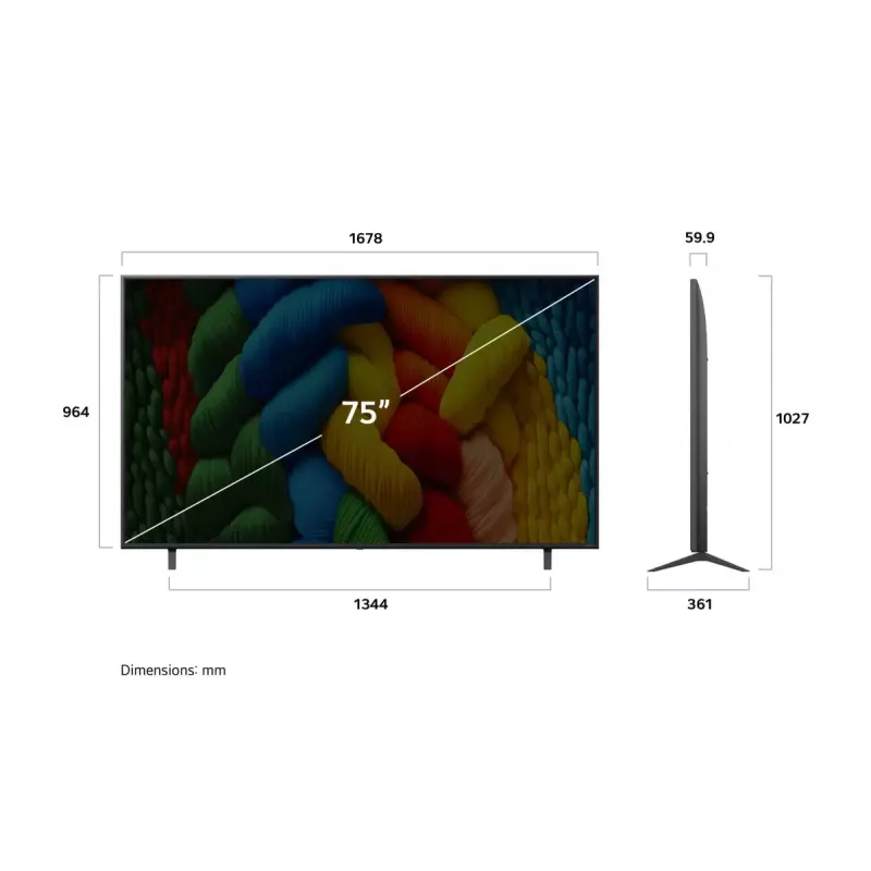 LG NanoCell AI NANO80 75NANO80A3B TV 190.5 cm (75 cali) 4K Ultra HD Smart TV Wi-Fi Czarny