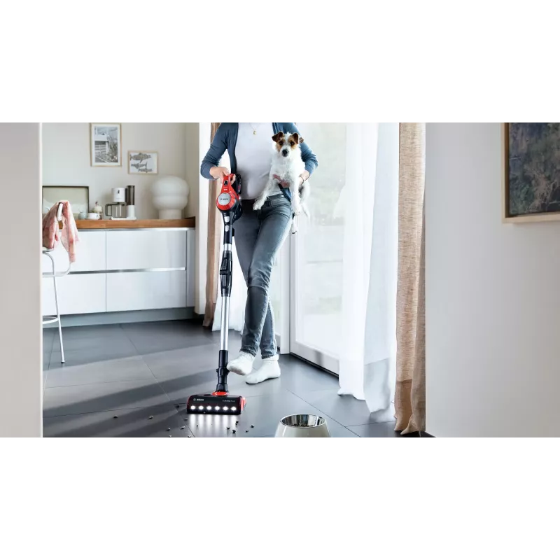 Bosch BCS711PET odkurzacz bezprzewodowy/szczotka elektryczna Akumulatorowy Na sucho Bezworkowy 0,3 l Czarny, Czerwony 3 Ah