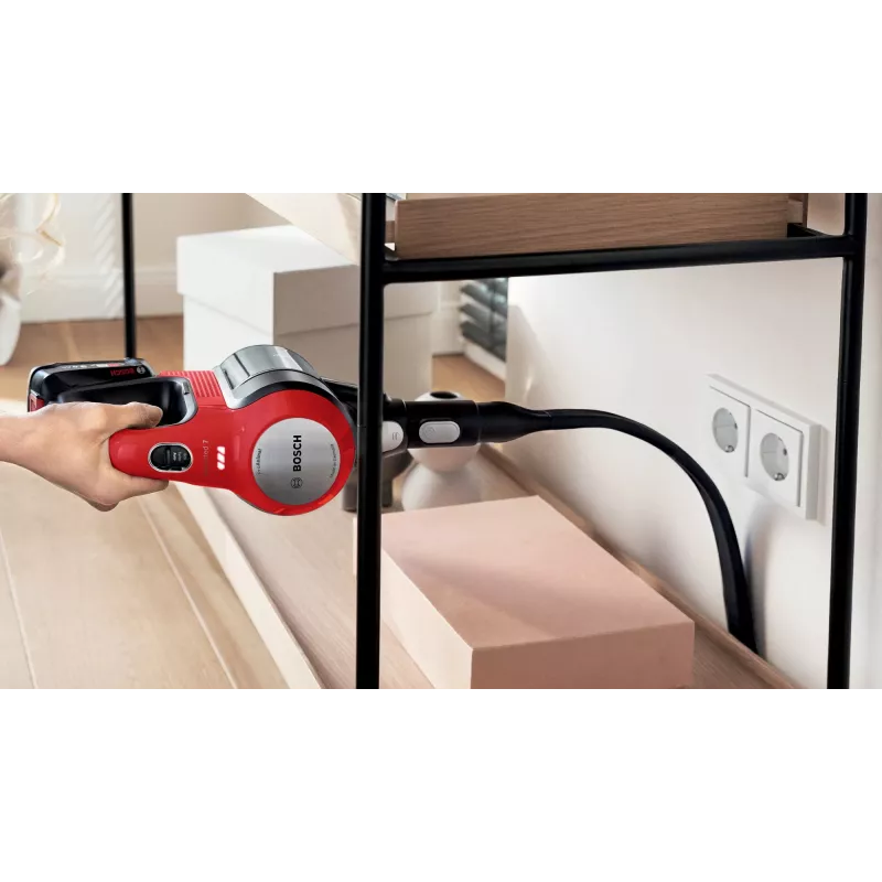 Bosch BCS711PET odkurzacz bezprzewodowy/szczotka elektryczna Akumulatorowy Na sucho Bezworkowy 0,3 l Czarny, Czerwony 3 Ah