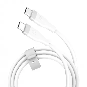 Kabel do ładowania/transmisji danych USB-C na USB-C j5create JUCX17W, 60 W, płynny silikon, 1,8 m, biały