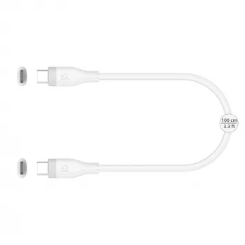 Kabel do ładowania/transmisji danych USB-C na USB-C j5create JUCX17W, 60 W, płynny silikon, 1,8 m, biały