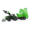 Mechaniczny traktor-zabawka Lena Deutz-Fahr Worxx o długości 74 cm z odczepianą przyczepą