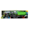 Mechaniczny traktor-zabawka Lena Deutz-Fahr Worxx o długości 74 cm z odczepianą przyczepą