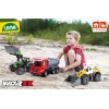 Mechaniczny traktor-zabawka Lena Deutz-Fahr Worxx o długości 74 cm z odczepianą przyczepą