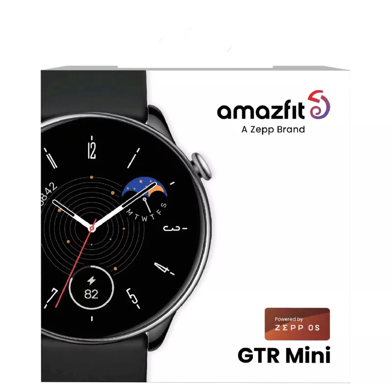 Amazfit GTR Mini 3,25 cm (1,28 cala) AMOLED 42 mm cyfrowy 416 x 416 pikseli ekran dotykowy Czarny, Srebrny GPS (satelitarny)
