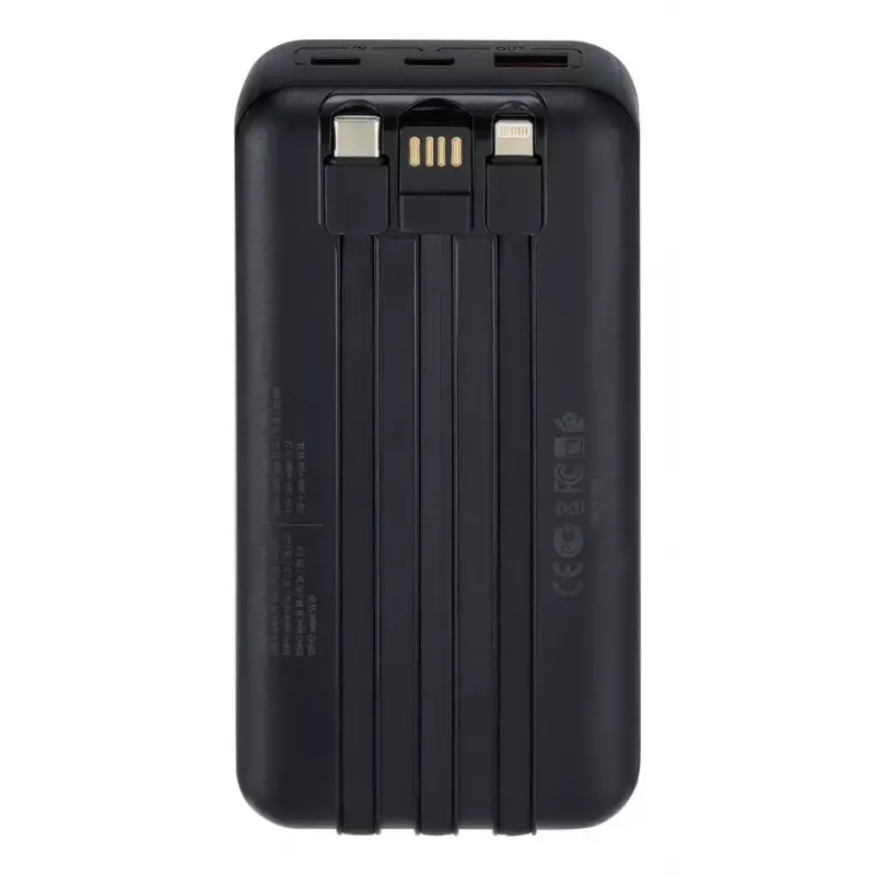 Przenośny powerbank Rivacase VA2221 — 20000 mAh LiPo, PD 3.0 i QC 3.0, 3 porty (1×A, 2×C), moc wyjściowa 22,5 W