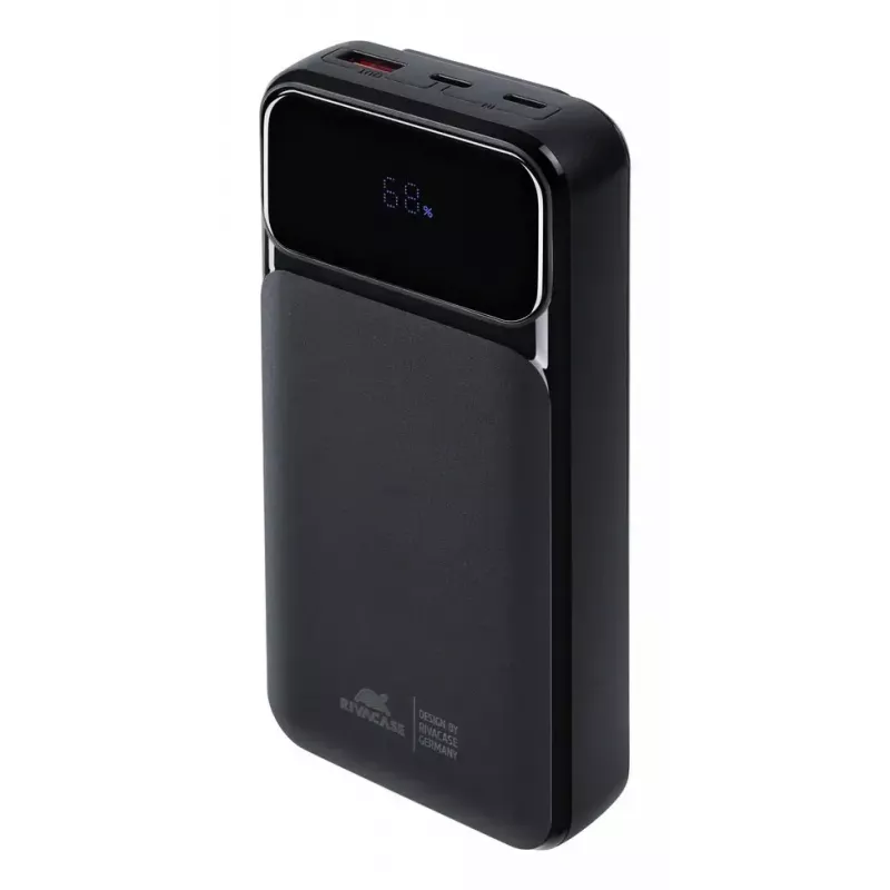 Przenośny powerbank Rivacase VA2221 — 20000 mAh LiPo, PD 3.0 i QC 3.0, 3 porty (1×A, 2×C), moc wyjściowa 22,5 W