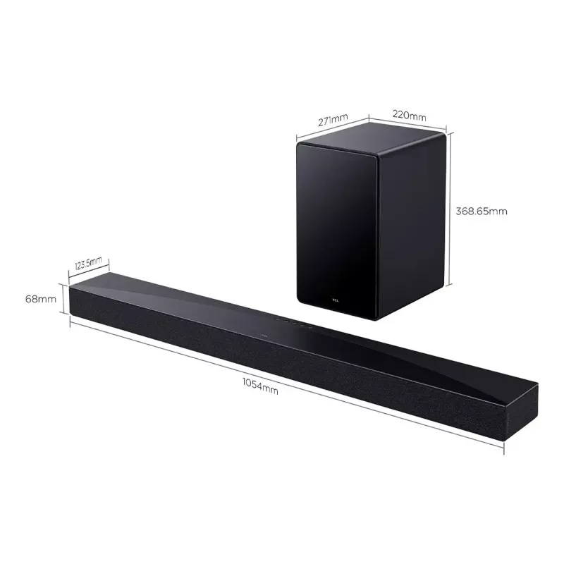 Soundbar TCL Q Q65H 5.1ch kino domowe, 580 W RMS, bezprzewodowy aktywny subwoofer 100 W, Dolby Atmos/DTS-X, czarny