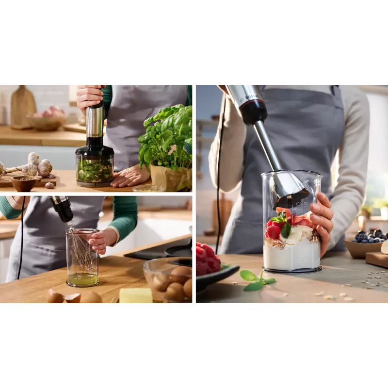 Bosch Serie 6 MSM6M621 blender 0,5 l blender ręczny 1000 W czarny, stal nierdzewna