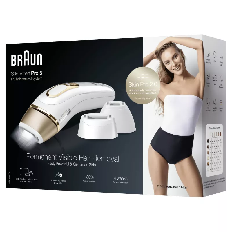 Braun Silk-expert Pro Silk·expert Pro 5 PL5267 Intensywne światło pulsacyjne (IPL) Złoty, Biały