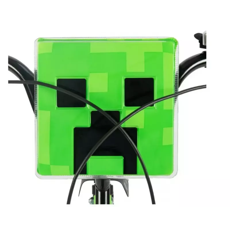 Rower dziecięcy HUFFY Minecraft 16 cali zielony — stalowa rama 16 cali, jednobiegowy, hamulce szczękowe przednie/tylne