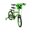 Rower dziecięcy HUFFY Minecraft 16 cali zielony — stalowa rama 16 cali, jednobiegowy, hamulce szczękowe przednie/tylne