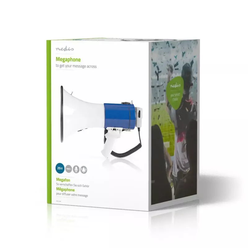 Megafon Nedis MEPH200WT Biały Niebieski 20W Zasięg 300m