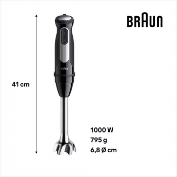 Braun MultiQuick 5 MQ55.254MBK 0,5 L Blender ręczny 1000 W Czarny, stal nierdzewna