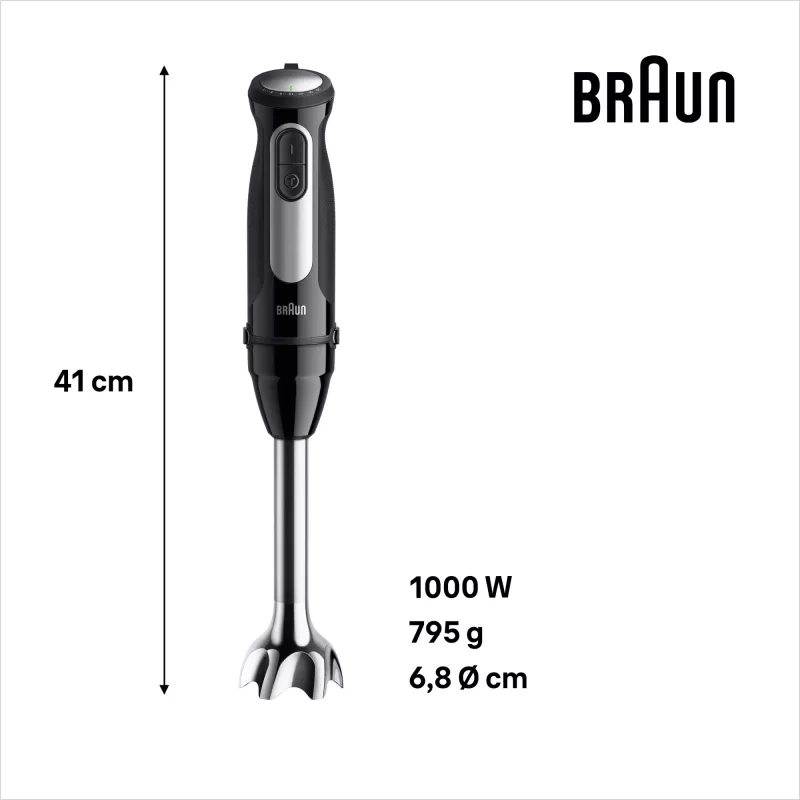 Braun MultiQuick 5 MQ55.254MBK 0,5 L Blender ręczny 1000 W Czarny, stal nierdzewna