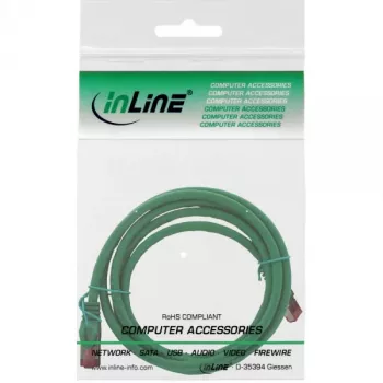 Kabel krosowy Intos Cat6 S/FTP PiMF 250MHz, 1,5 m, RJ-45–RJ-45, bezhalogenowy, zielony