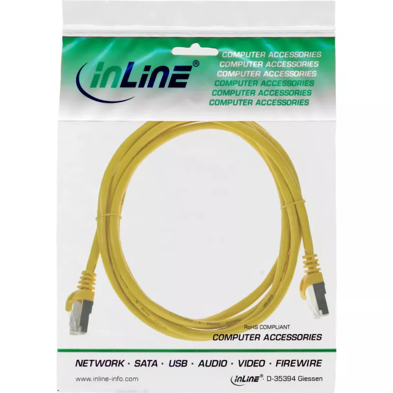 Kabel krosowy InLine F/UTP kat.5e żółty 1m