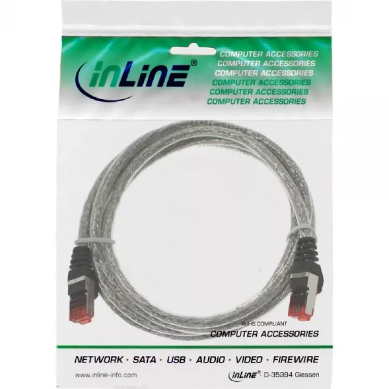 InLine Patch kabel S/FTP PiMF Cat.6 250MHz PVC miedź transparent 25m