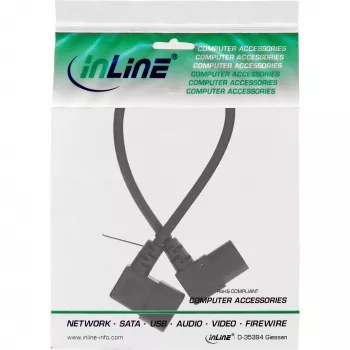 Kabel zasilający InLine C13 / C14, czarny, kątowy, 1,8 m