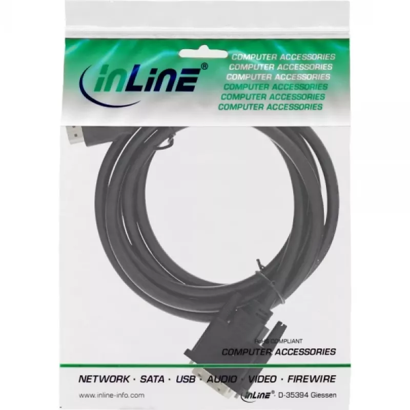 Kabel InLine HDMI-DVI HDMI męski / DVI męski 18+1 czarny 2m