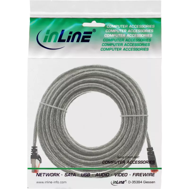 InLine Patch kabel S/FTP PiMF Cat.6 250MHz PVC miedź transparent 7.5m
