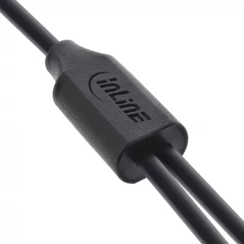 InLine Kabel USB Y 2w1 do ładowania, 1x wtyk USB-A męski na 2x wtyk USB-C męski, czarny 1m